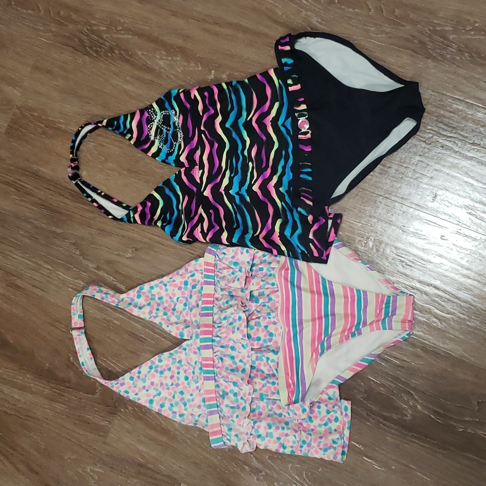 (10-12) George. Youth Girl's Colorful 2pc Tankini Sets Bundle V Neck Vacation